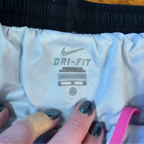 Girls Nike Black Dri-fit shorts with blue pink purple teal accents size XL - Picture 3 of 4